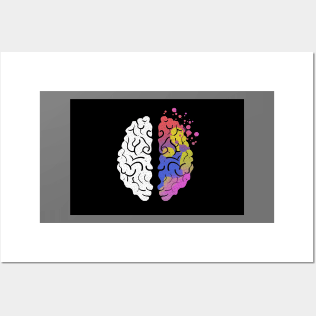 Mental Health Awareness Brain Depression Support Wall Art by amango